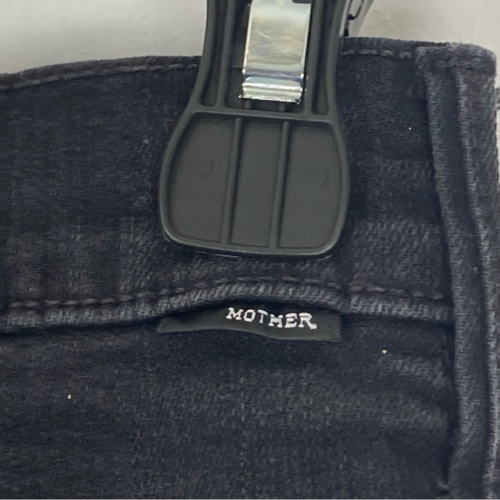 MOTHER The Insider Crop Step Fray Denim Jeans In Guilty Racer Size 30 Black - Picture 7 of 16